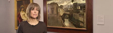 Mónica López habla del cambio climático con el cuadro “Recuerdos de Granada” de Muñoz Degrain 