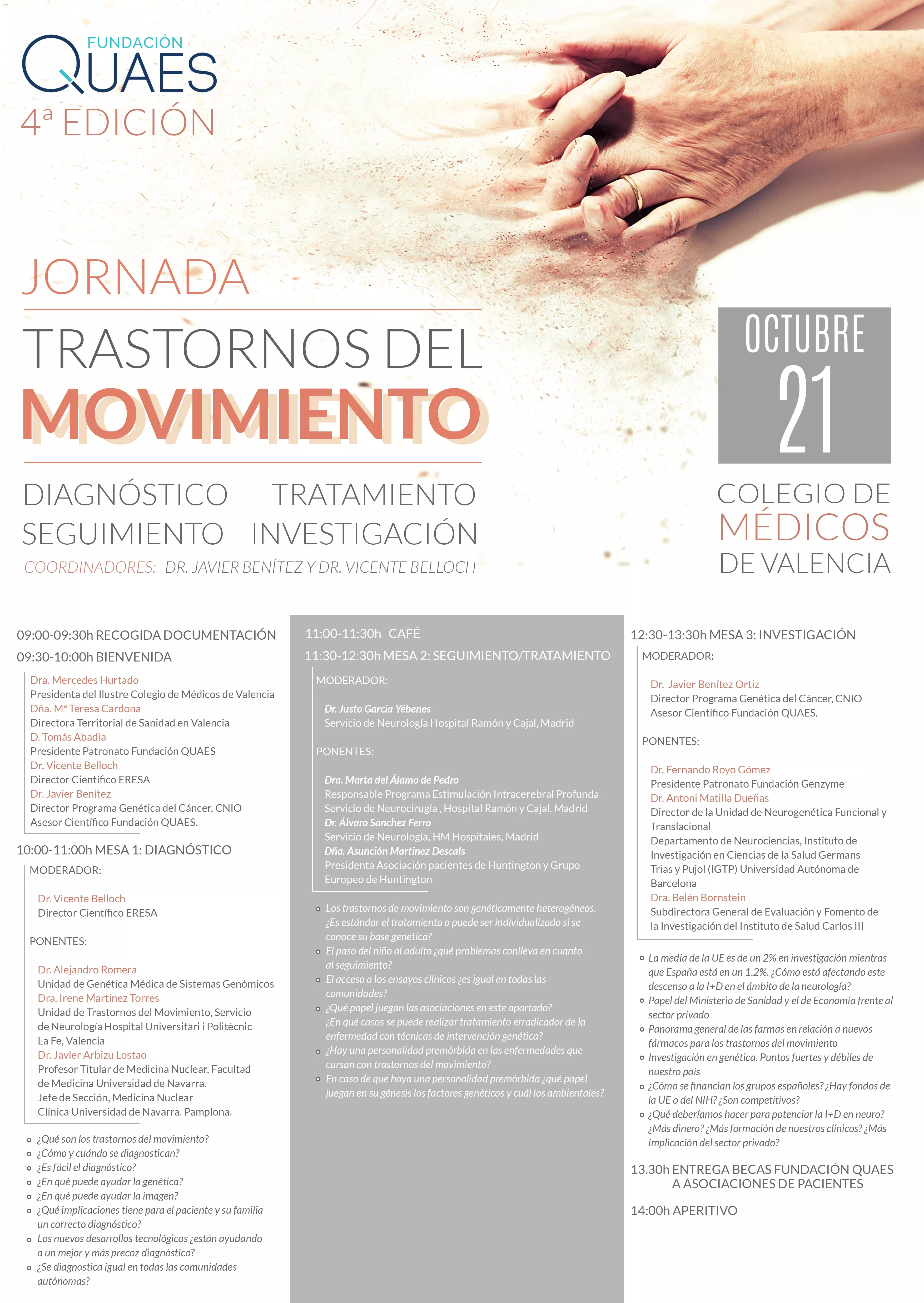 Una jornada de la Fundación QUAES analiza los últimos avances en trastornos del movimiento